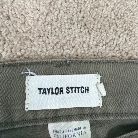 Taylor Stitch Pants Mens 33 Green Button Fly Classic Handmade in California Prep - Picture 3 of 10